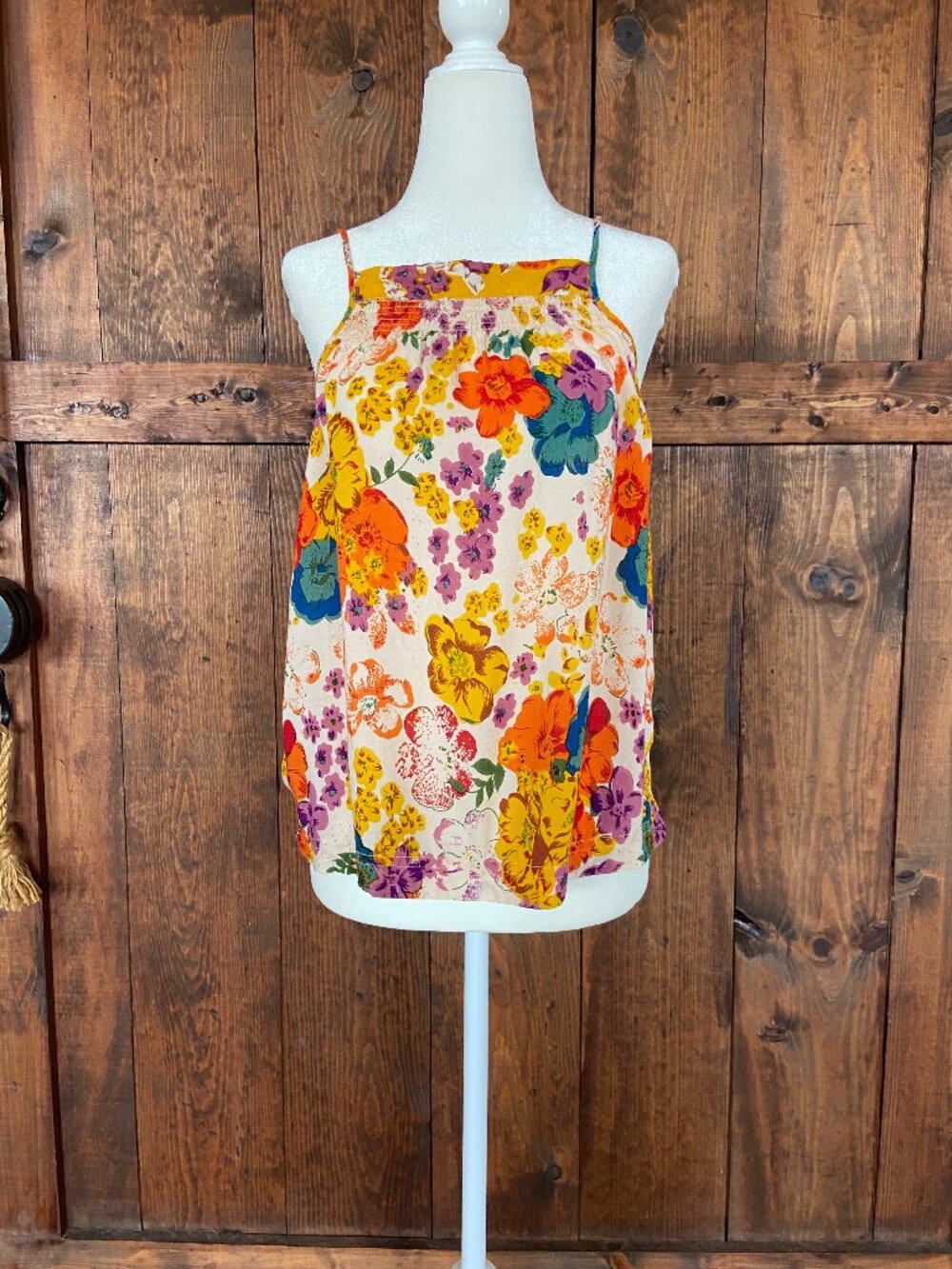 Maeve for Anthropologie Boho Festival Baby Doll Floral Tank Top SZ S